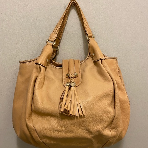 Gucci Shoulder Tote Bag Marrakech Tassel Logo 257029 Camel Color excellent shape - Picture 1 of 14
